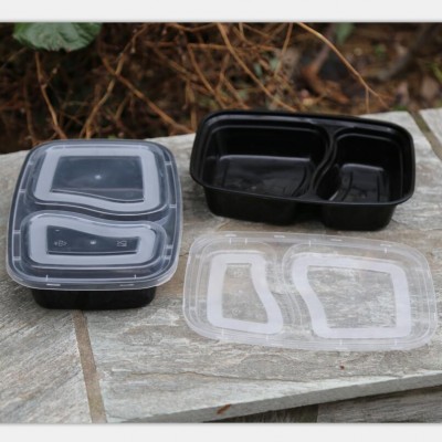 plastic PP  disposable food containers  2-compartment