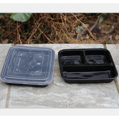 Plastic pp disposable food containers  3-compartment